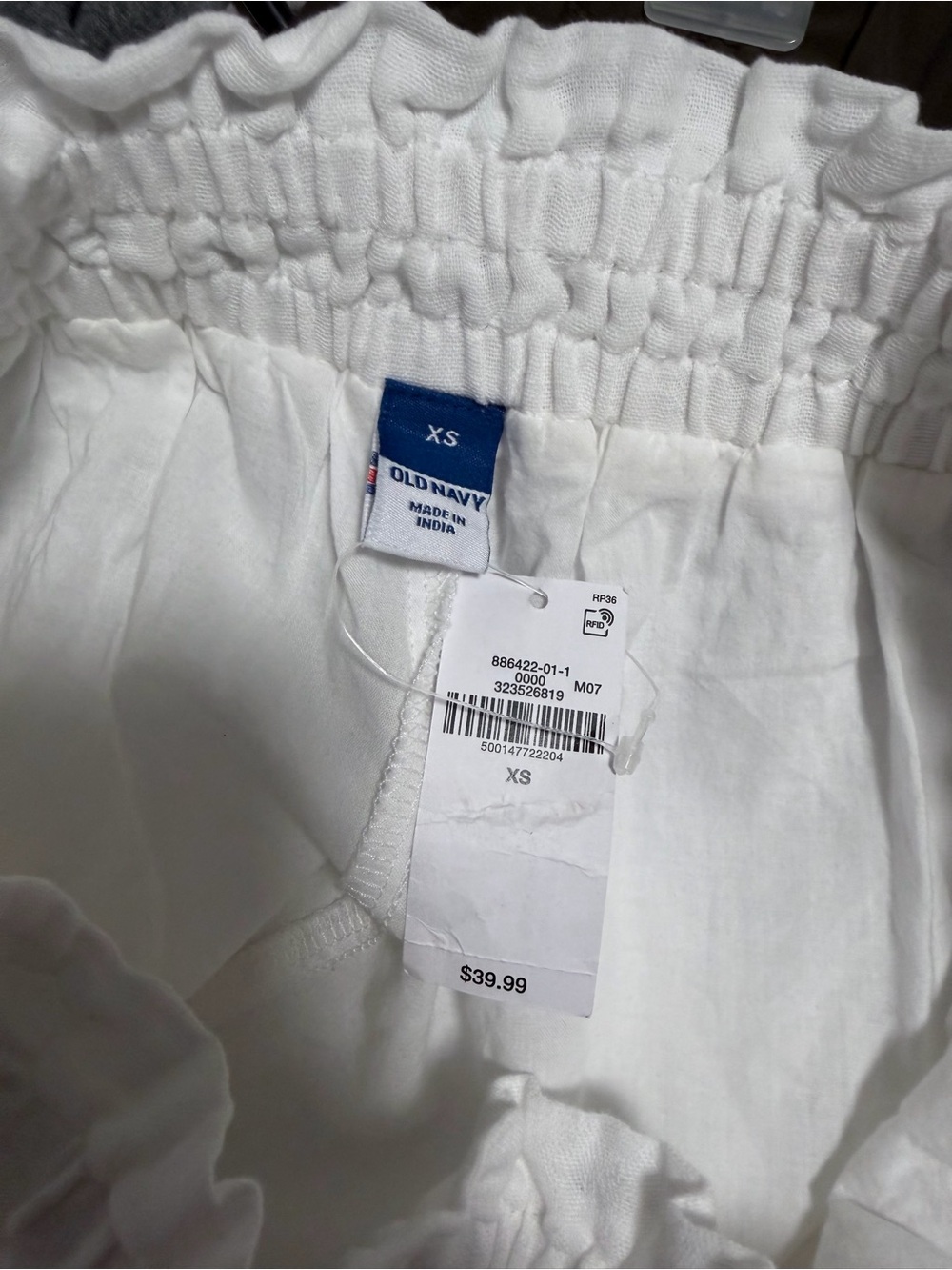 Old Navy White Smocked Waist Cotton Mini Skirt XS - Picture 3 of 4